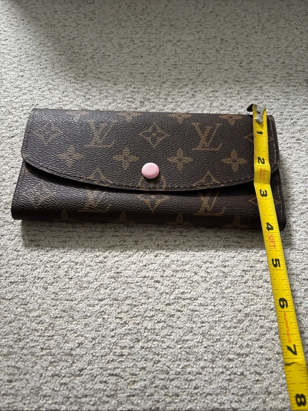 **FASHION** Monogram Wallet - Pink & Brown with Pink Snap - Picture 5 of 17